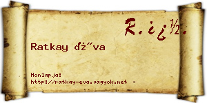 Ratkay Éva névjegykártya