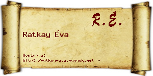 Ratkay Éva névjegykártya